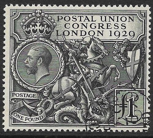 1929 SG438 George V £1 PUC Very Fine Used (stock ref 438017)