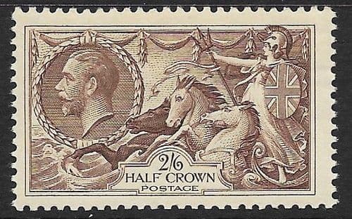 1934 SG450 2/6d Chocolate Brown Re-Engraved Seahorse Stamp Unmounted Mint (Stock SH0033)