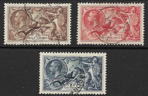 1934 SG450-452 Re-Engraved Seahorses Stamp Set Used SG450-452 (Stock SH0021)