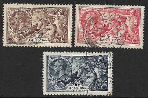 1934  SG450-452 Re-Engraved Seahorses Stamp Set Used  SG450-452 (Stock SH0069)