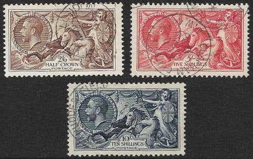 1934 SG450-452 Re-Engraved Seahorses Stamp Set Used SG450-452 (Stock SH0070)