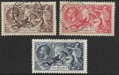 1934 SG450-452 Re-Engraved Seahorses Stamp Set Used SG450-452 (Stock SH0071)