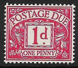 1937 D28 1d Carmine George VI Postage Due MOUNTED Mint