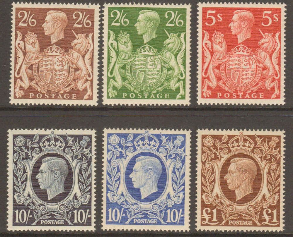 1939 George VI High Value Stamp Set Unmounted Mint SG476-478c