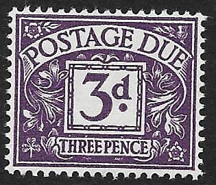 1954 D42 3d Violet QEII Tudor Crown  Postage Due  MOUNTED Mint