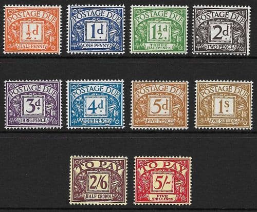 1955 D46-D55 QEII Edward Crown  Postage Due Set Unmounted Mint