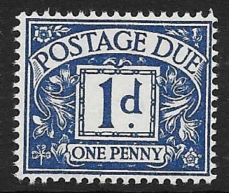 1955 D47 1d Violet Blue QEII  St Edward  Crown  Postage Due  MOUNTED Mint