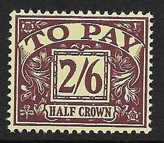 1955 D54 2/6d   Purple/Yellow QEII  St Edward  Crown  Postage Due  Unmounted Mint