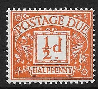 1959 D56 ½d  Bright Orange Multiple Crowns WMK  Postage Due  Unmounted Mint
