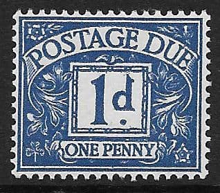 1959 D57 1d Violet-Blue Multiple Crowns WMK  Postage Due  Unmounted Mint
