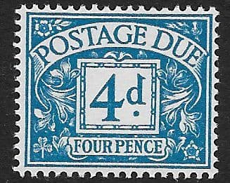1959 D61 4d Blue Multiple Crowns WMK  Postage Due  Unmounted Mint