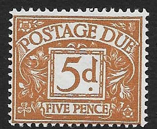 1959 D62 5d Yellow-Brown  Multiple Crowns WMK  Postage Due  Unmounted Mint