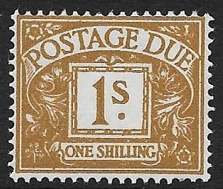 1959 D64 1/- Ochre  Multiple Crowns WMK  Postage Due  Unmounted Mint