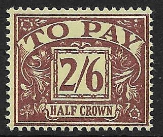 1959 D65 2/6d Purple/Yellow   Multiple Crowns WMK  Postage Due  Unmounted Mint