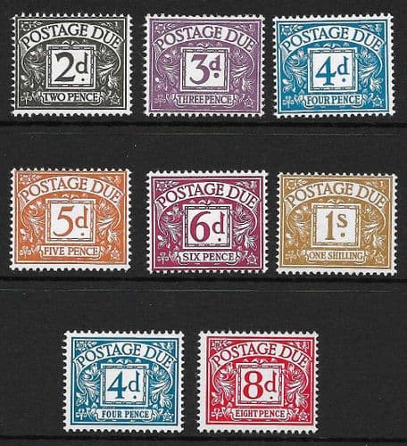 1968 D69-D76 QEII No Watermark Postage Due Set Unmounted Mint