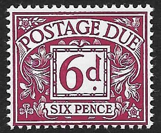 1968 D73 6d Purple No Watermark  Postage Due  Unmounted Mint