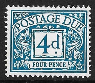 1968 D75 4d Blue  (Printed Photo)  No Watermark  Postage Due  Unmounted Mint