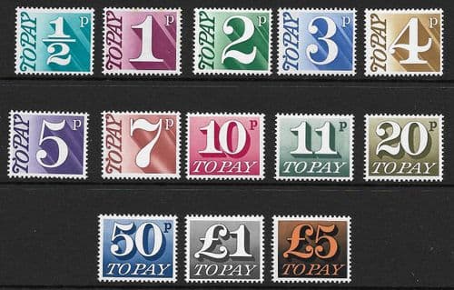 1970 D77-D89 QEII 1st Decimal Postage Due Set Unmounted Mint
