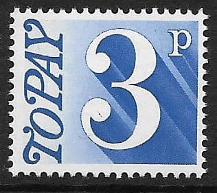 1970 D80 3p Ultramarine Green Decimal  Postage Due  Unmounted Mint