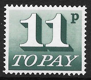 1970 D85 11p Slate Green  Decimal  Postage Due  Unmounted Mint
