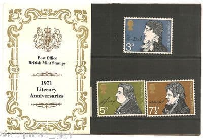 1971 Literary Anniversaries Stamp Presentation Pack 32
