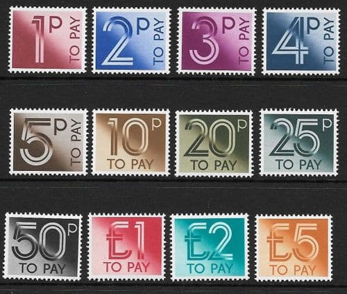 1982 D90-D101 QEII 2nd Decimal Postage Due Set Unmounted Mint
