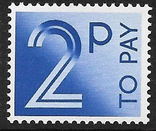 1982 D91 2p Bright Blue  Decimal  Postage Due  Unmounted Mint