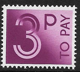 1982 D92 3p Deep Mauve  Decimal  Postage Due  Unmounted Mint