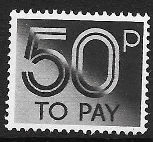 1982 D98 50p Grey-Black Decimal  Postage Due  Unmounted Mint