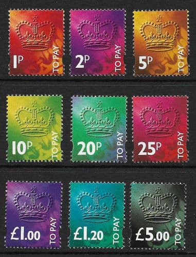 1994 D102-D110 QEII 3rd Decimal Postage Due Set Unmounted Mint