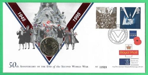 1995 RMC5 End of 2nd World War 50th Anniversary Coin Cover