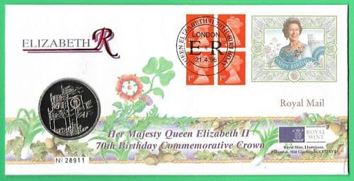 1996 RMC7 Queen's 70th Birthday Coin Cover