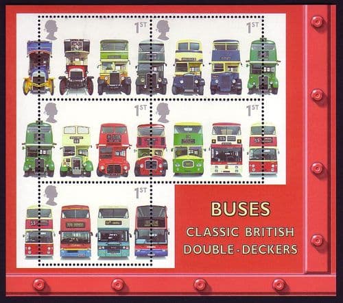 2001 MS2215 Buses Miniature Sheet