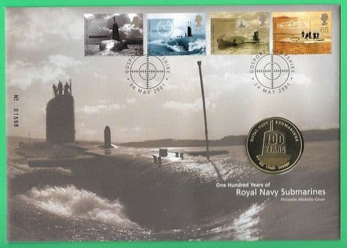 2001 RMC26 Royal Navy Submarine Service Centenary Medallic Coin Cover