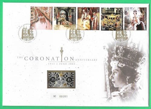 2003 RMC34b Coronation 50th Anniversary Silver Ingot Cover