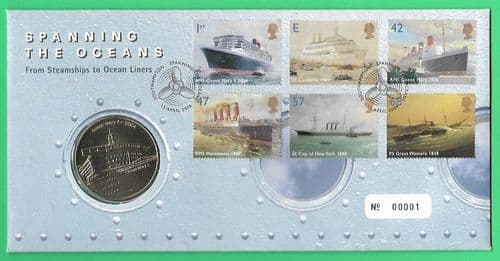 2004 RMC39 Ocean Liners Medallic Coin Cover