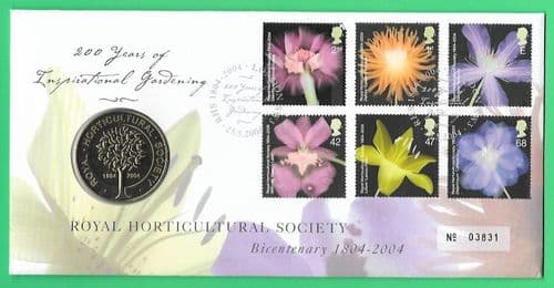 2004 RMC40 RHS Bicentenary Medallic Coin Cover