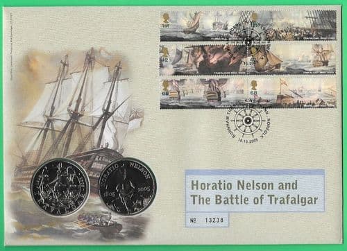 2005 RMC46 Battle of Trafalgar Bicentenary Coin Cover