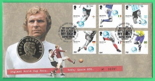 2006 RMC50 World Cup Football Medallic Coin Cover