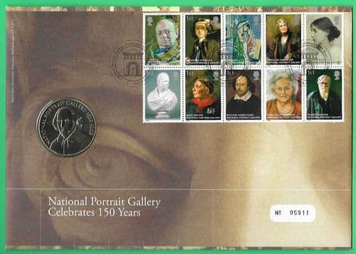 2006 RMC51 National Portrait Gallery 150th Anniversary Medallic Coin Cover