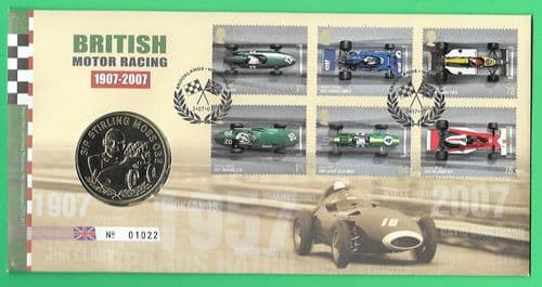 2007 RMC58 British Motor Racing Medallic Coin Cover