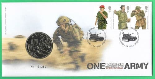 2007 RMC61 100th Anniversary of the Territorial Army Medallic Coin Cover