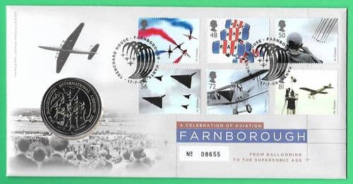 2008 RMC64 Farnborough A Celebration of Aviation Medallic Coin Cover