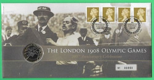 2008 RMC65 1908 Olympic Games London Centenary Coin Cover
