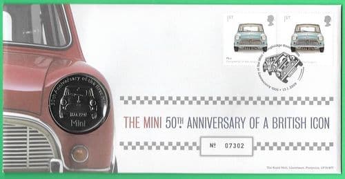 2009 RMC68 Mini Car 50th Anniversary Medallic Coin Cover