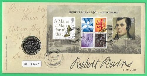 2009 RMC69 Robert Burns 250th Birth Anniversary Coin Cover