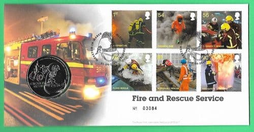 2009 RMC74 Fire and Rescue Service Medallic Coin Cover