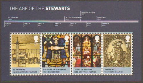 2010 MS3053 Kings & Queens House of Stewart Miniature Sheet