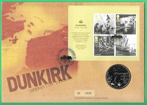 2010 RMC82 Dunkirk Medallic Coin Cover