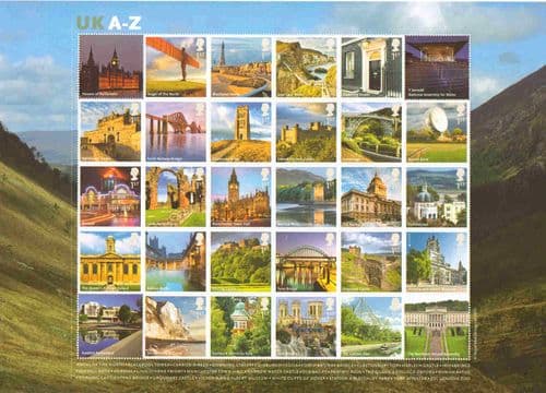 2012 MS3308 UK A to Z Miniature Sheet A-Z